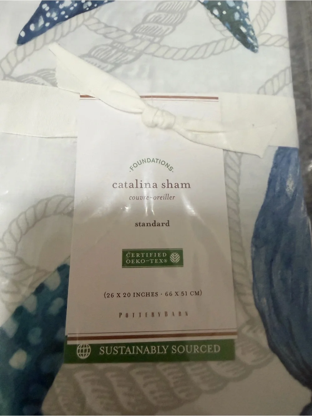 Pottery Barn Catalina Sham King/Cal King Duvet Cover + 2 Shams NWT Coastal